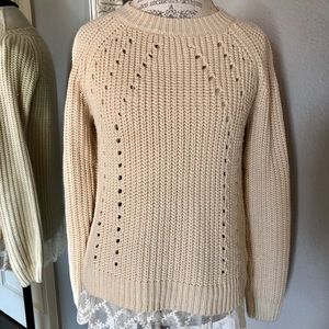 Boutique sweater with lace trim - size M